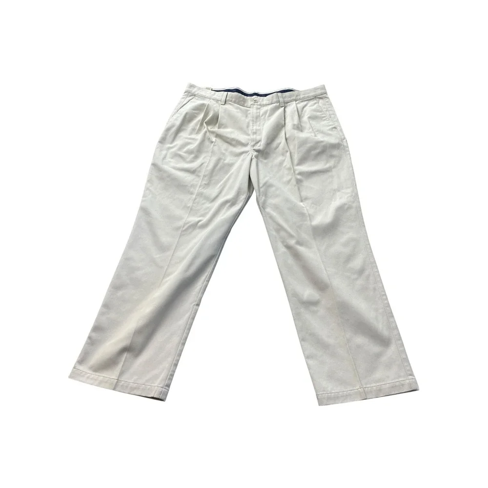 Dockers Mens Classic Fit Pleated Khaki Pants W44 L30 Cotton‎